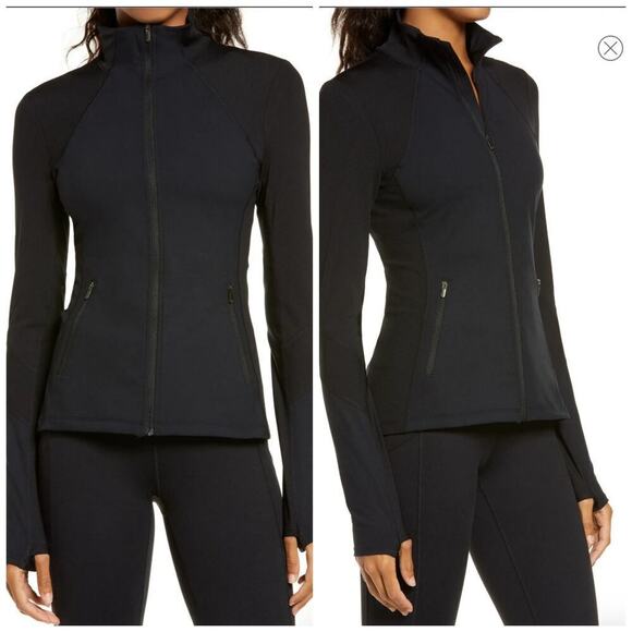 Studio Lite Ribbed Detail Long Sleeve Black Jacket Size XS - Picture 1 of 8